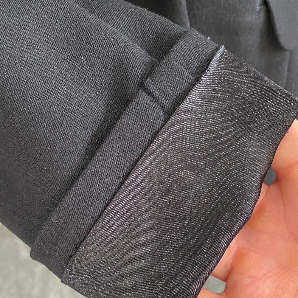 Black Fitted One Button Blazer Power Professional Jacket Button Sleeve Chic Boss - Picture 11 of 17